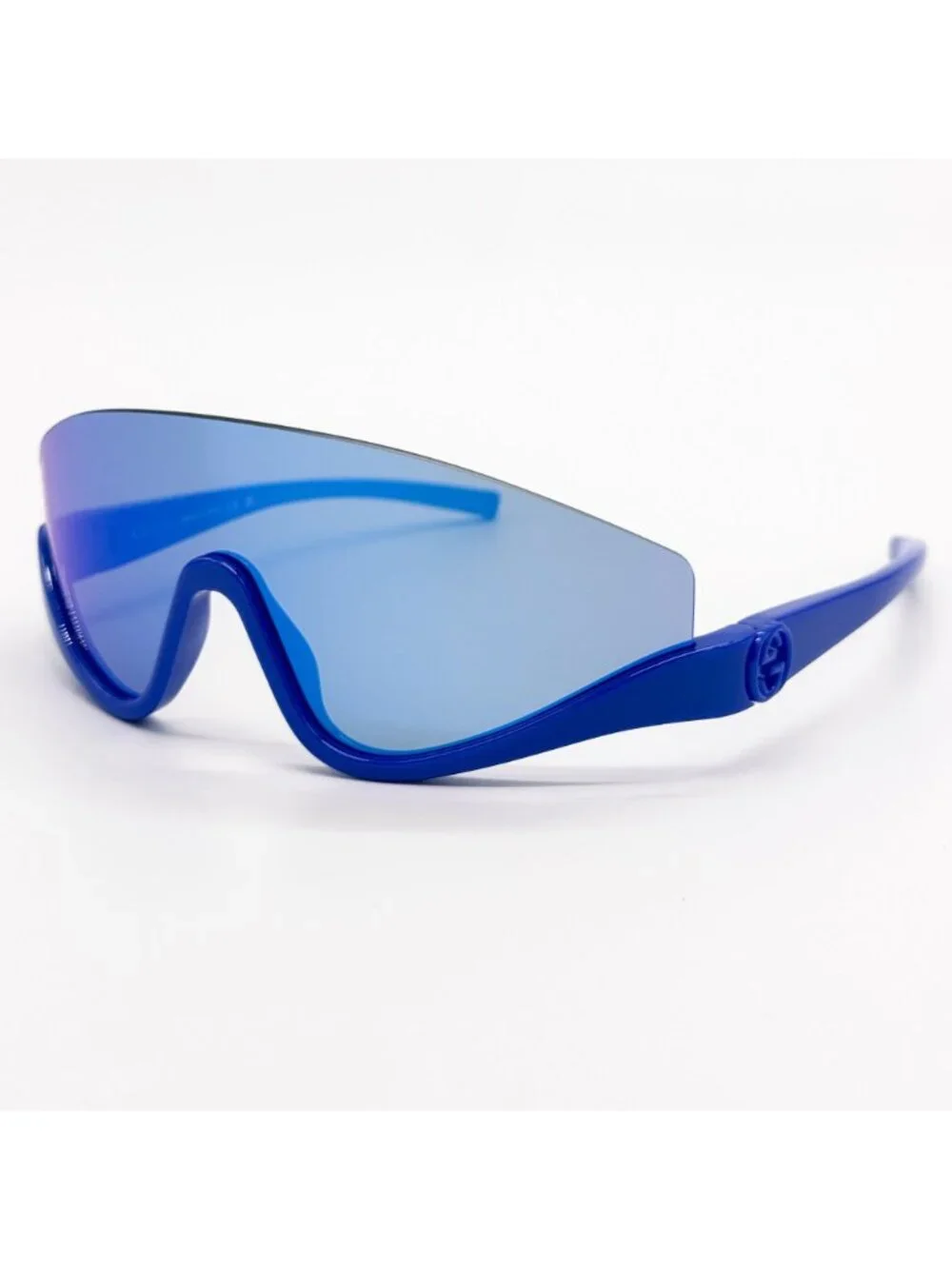 NEW GUCCI SUNGLASSES GG1650S 010 SHIELD BLUE UNISEX GUCCI EYEWEAR - Picture 3 of 9